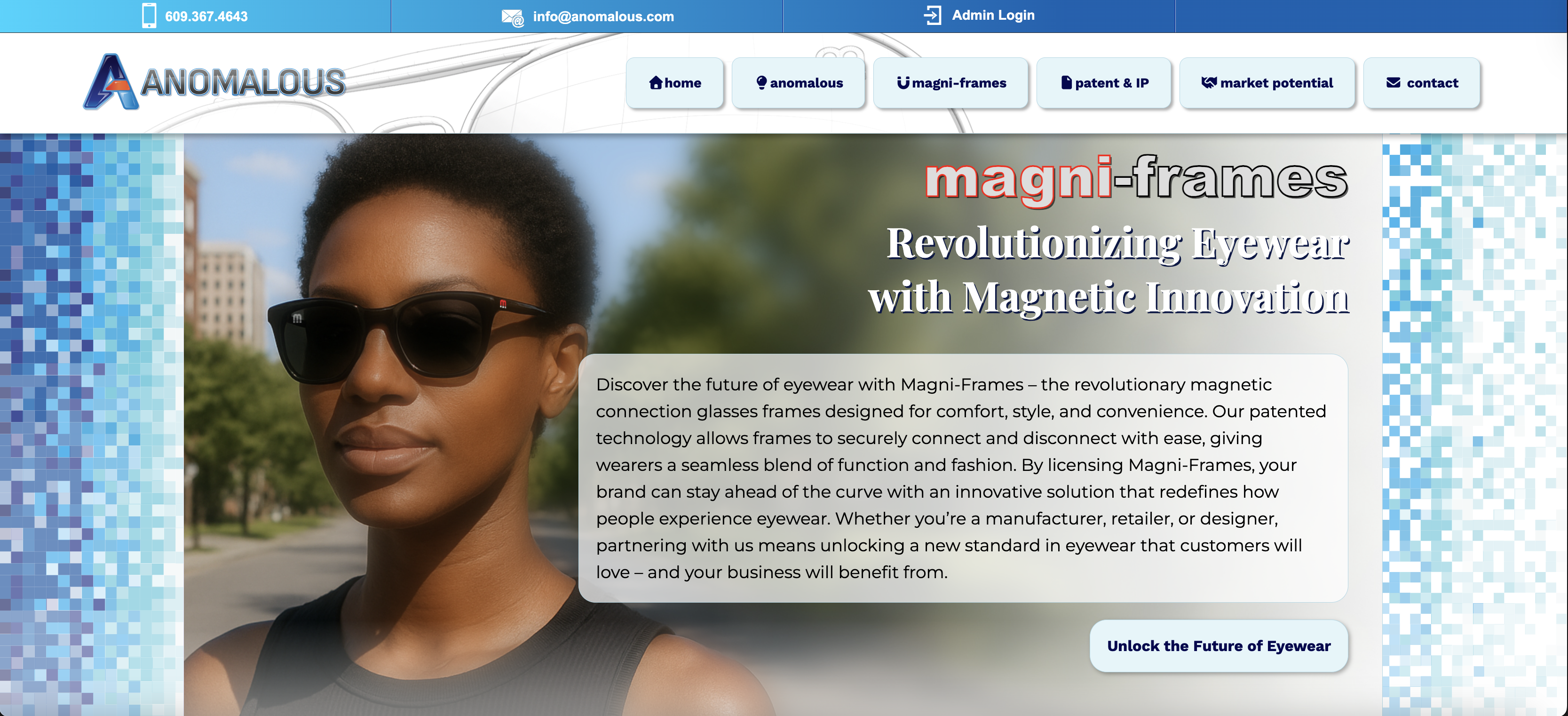 Anomalous Magni-Frames website design