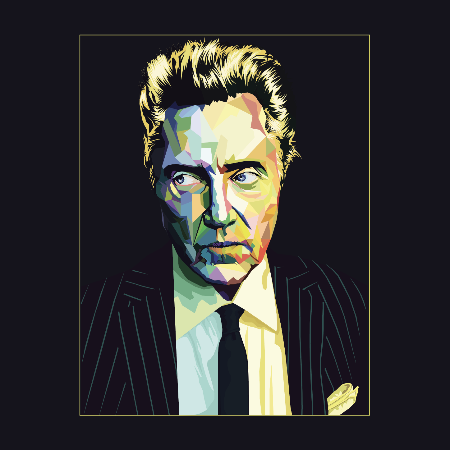 Christopher Walken low-poly portrait