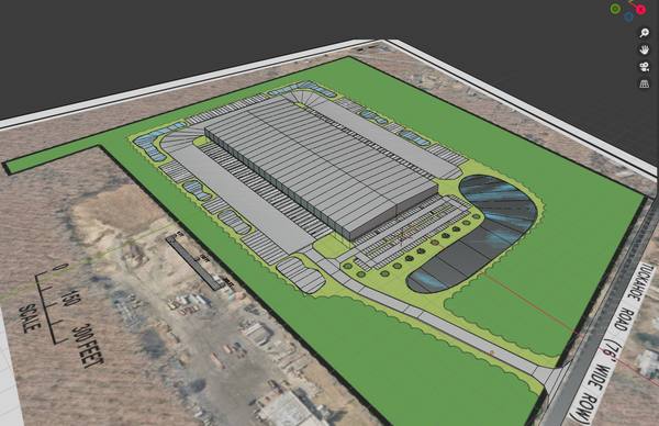 Warehouse distribution facility 3D render